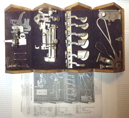 Singer Wood Attachment Puzzle Box with Attachments #26157 (Bin 350 
